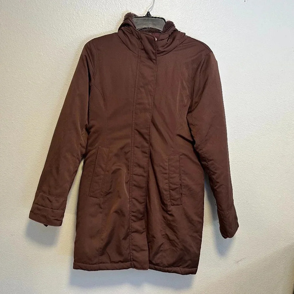 Abercrombie & Fitch Ultra Tech Puffer Coat in Chocolate Brown Size Small - Picture 1 of 10